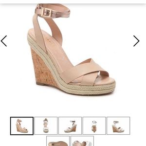 Charles David blush/rose gold wedge sandal